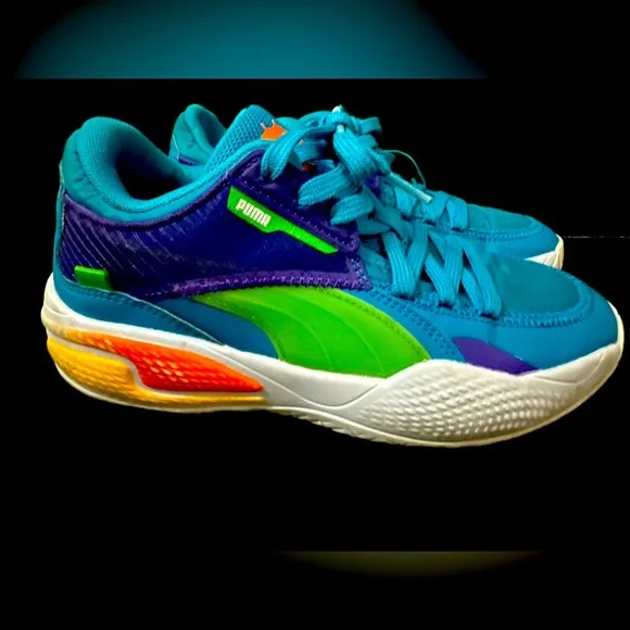 Puma Court Rider Kids Size Rugrats Shoes Blue Nickelodeon Basketball  Sneaker